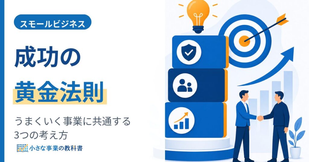 スモールビジネス成功の黄金法則｜うまくいく事業に共通する3つの考え方のアイキャッチ